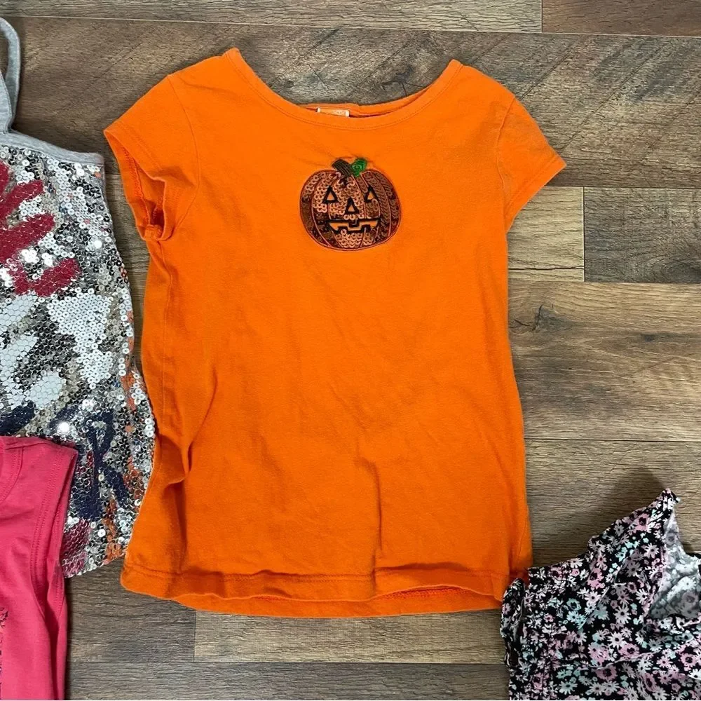 Bundle of 7 Girl's Tops: Sleeveless, tank, tee. Size 6-6X